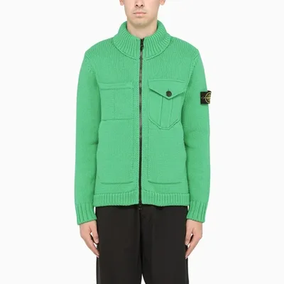 Stone Island Green Short Cardigan Pullover