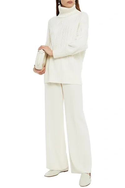 N•peal Cable-knit Cashmere Turtleneck Sweater In Ivory