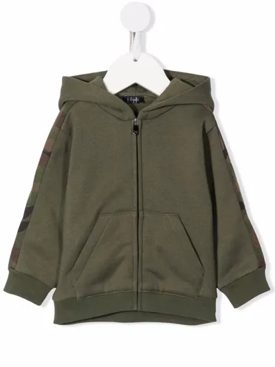 Il Gufo Camouflage-trimmed Hoodie In 绿色