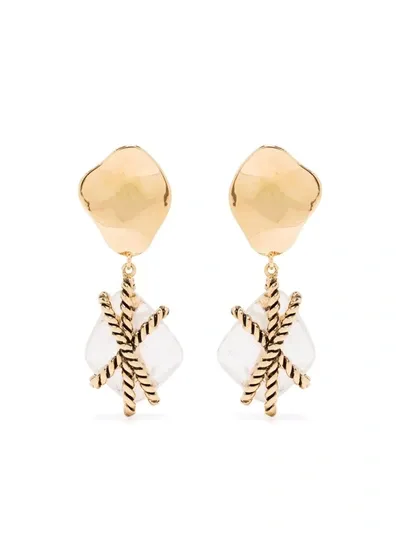 Aurelie Bidermann Mycene Rock Crystal 18kt Gold-plated Earrings In 金色