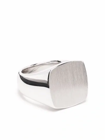 Tom Wood Cushion Polished Signet Ring In Metallic