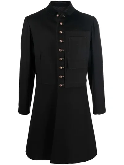 Maison Margiela Single-breasted Flared Coat In Black