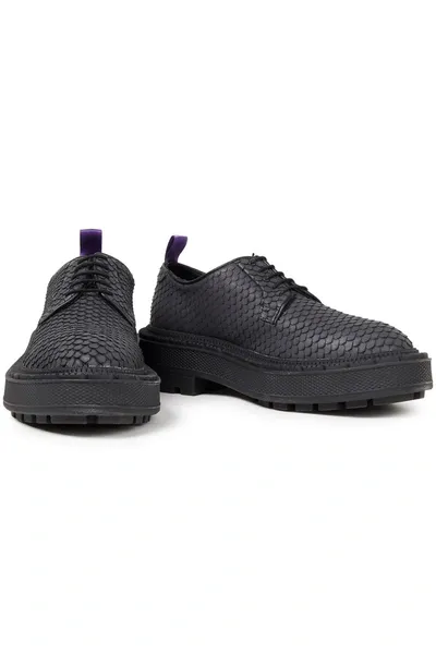 Eytys Snake-effect Leather Brogues In Gray