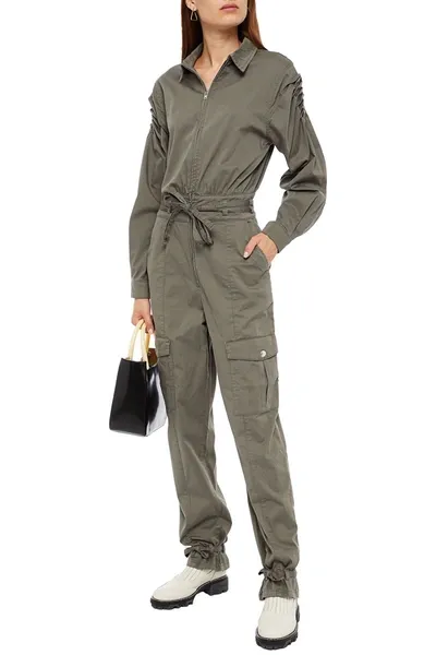 Gestuz Pintucked Organic Cotton Jumpsuit In Gray