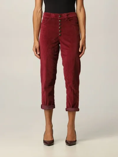 Dondup Pants  Women Color Burgundy