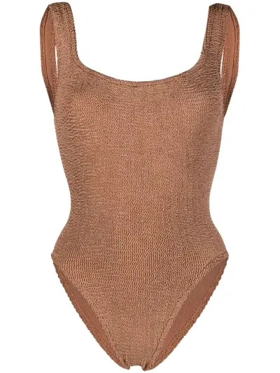 Hunza G Square-neck Swimsuit In Braun