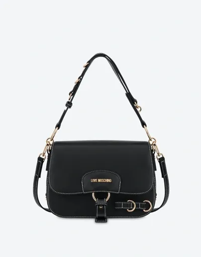 Love Moschino Closure Shoulder Bag In Black