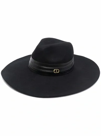 Twinset Side Logo-plaque Hat In Black