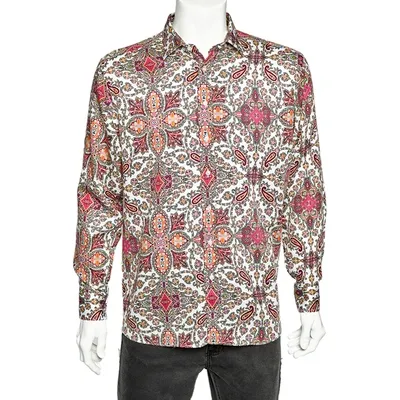 Pre-owned Etro Multicolor Paisley Printed Cotton Button Front Shirt 3xl