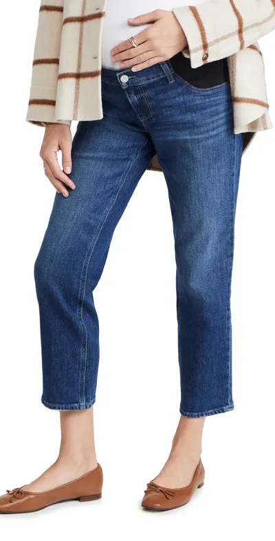 Paige Noella Straight Maternity Jeans In Roam