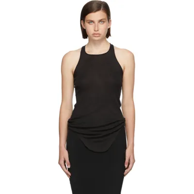 Rick Owens Black Basic Rib Tank Top