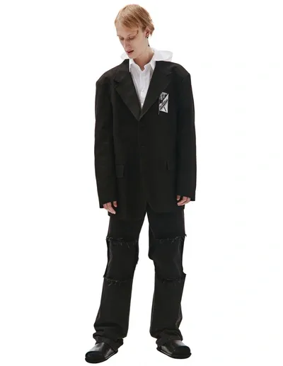 Raf Simons Oversized Boxy Blazer In Black