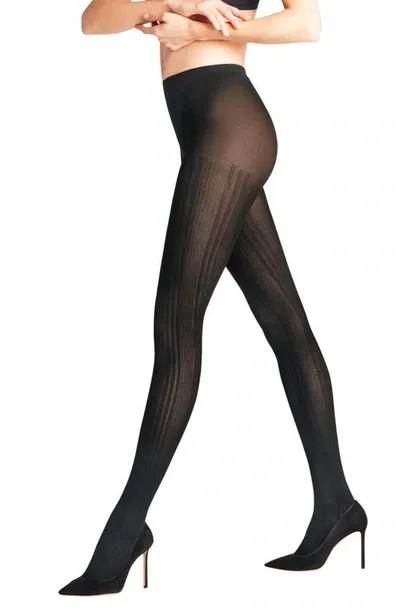 Falke Prime Rib Semisheer Tights In Black