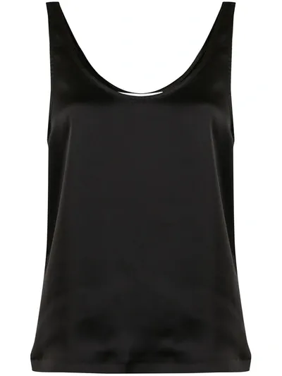 In The Mood For Love Satin-finish Tank Top In Black