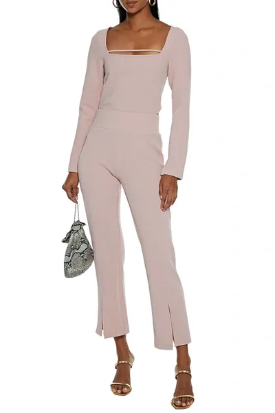 Nicholas Thalia Cutout Textured-ponte Bodysuit In Blush