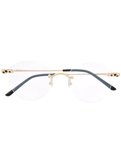 Cartier Round Frame Glasses In Gold