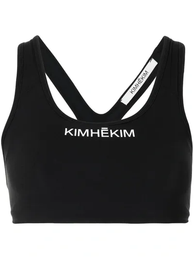 Kimhēkim Logo-print Racerback Sports Bra In Black