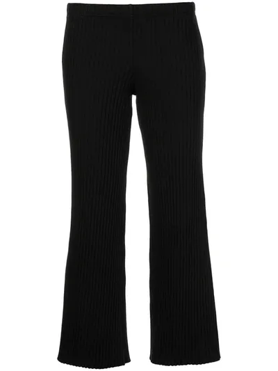 John Elliott Ribbed Cropped Trousers In Black