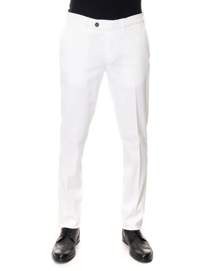 Canali Chino White Cotton Man