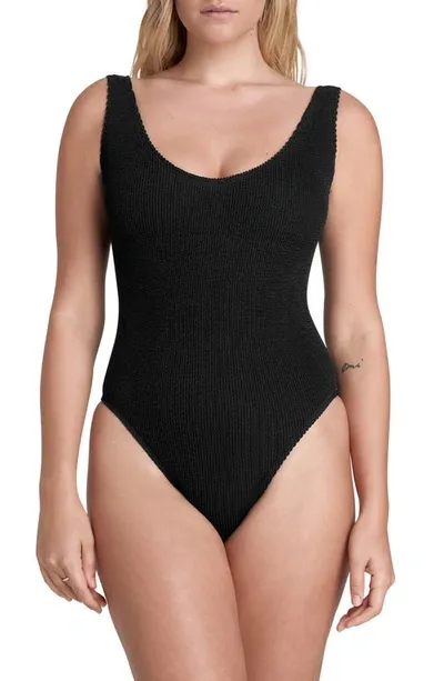 Bound By Bond-eye The Mara Ribbed One-piece Swimsuit In Black