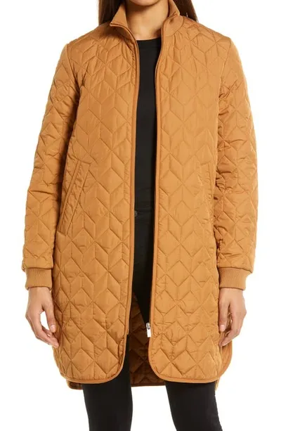 Ilse Jacobsen Isle Jacobsen Long Quilted Jacket In Cashew