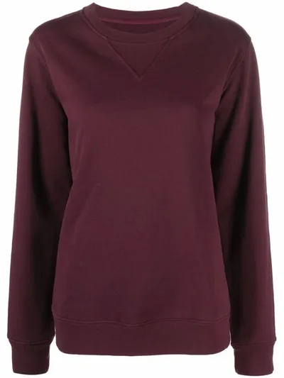 Maison Margiela Four-stitch Cotton Sweatshirt In Purple