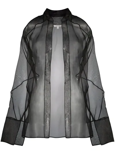 Nensi Dojaka Sheer Silk Shirt In Black