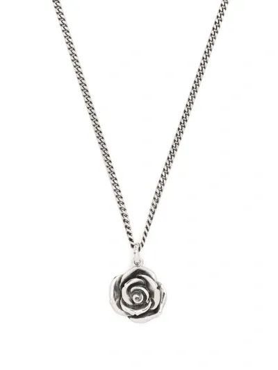 Emanuele Bicocchi Rose Sterling-silver Pendant Necklace In Burgundy