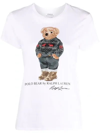 Polo Ralph Lauren Polo Bear-print Short-sleeved T-shirt In White