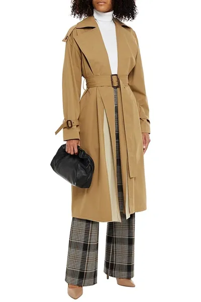 Victoria Beckham Belted Cotton-gabardine Trench Coat In Sand