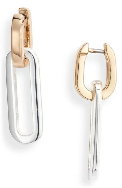 Jenny Bird Teenie Detachable Link Drop Huggie Hoop Earrings In Two-tone