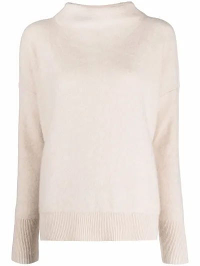 Vince Funnel-neck Cashmere Jumper In White