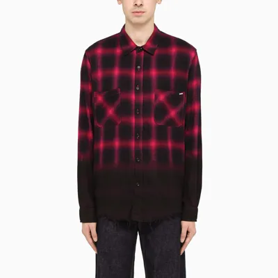 Amiri Black/fuchsia Check Shirt In Pink