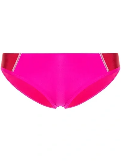 Duskii Ella Two-tone Bikini Bottom In Rot