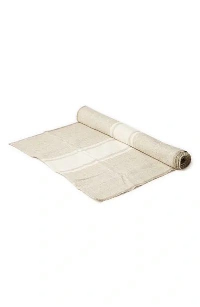 Farmhouse Pottery Stripe Linen Table Runner In Natural