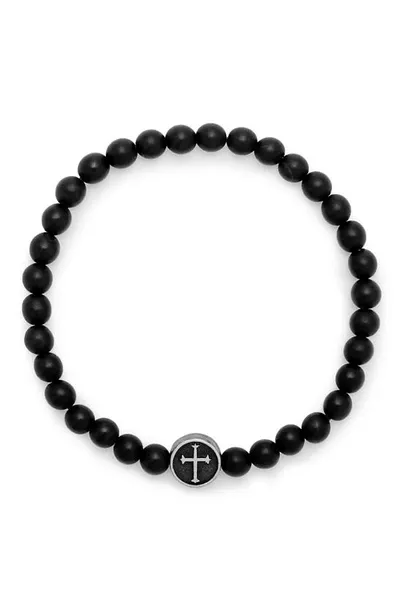 Brook & York Black Agate Bead Bracelet