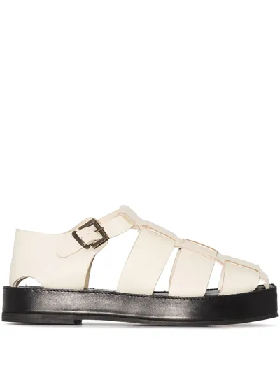 St Agni White Axel Leather Sandals