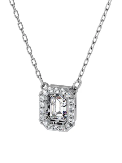 Swarovski Rhodium-plated Millenia Pendant Necklace, 15" + 2" Extender In Crystal