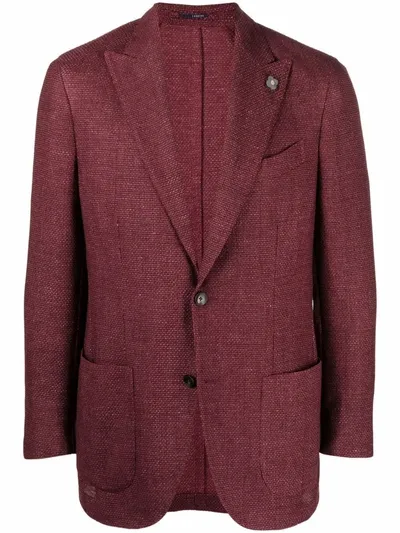 Lardini Single-breasted Tailored Blazer In Red