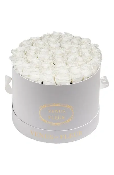 Venus Et Fleur Classic Large Round Eternity Roses In Pure White