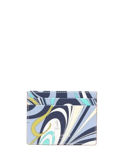 Emilio Pucci Vortici-print Cardholder In Blue