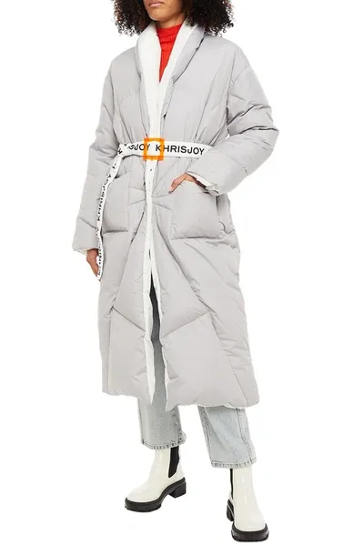 Khrisjoy Belted Quilted Shell Down Coat In White