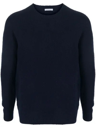 Malo Crew-neck Knitted Jumper In Blue