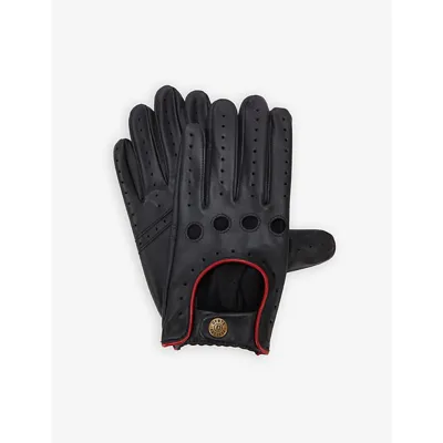 Dents Silverstone Touchscreen Leather Driving Gloves In Black