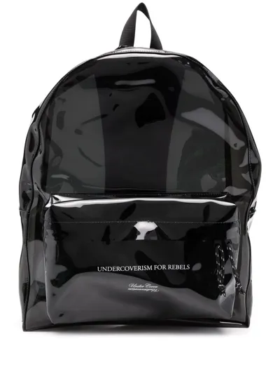 Undercover Slogan-print Backpack In Black