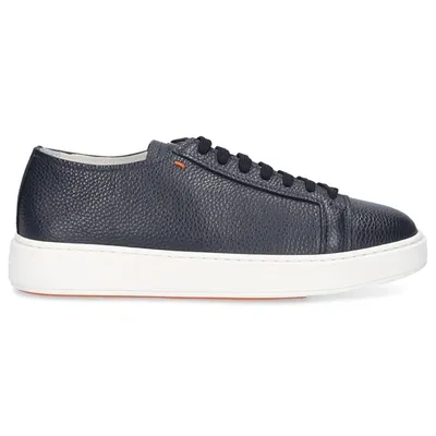 Santoni Low-top Sneakers 21430 Calfskin In Blue