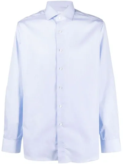 Xacus Long-sleeve Cotton Shirt In Blue