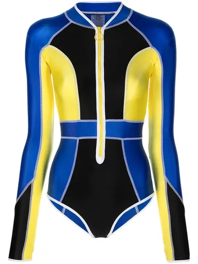 Duskii Monique Colourblock Paddle Suit In Blue