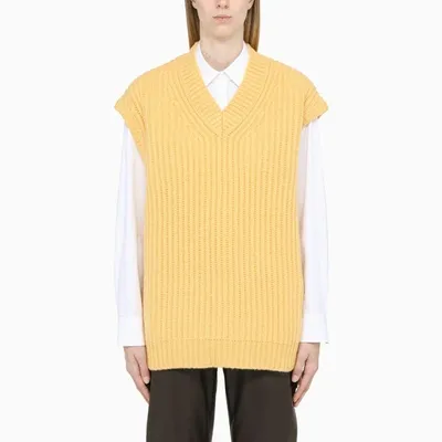 Samsã¸e Samsã¸e Sleeveless Yellow Cardigan Pullover In Beige