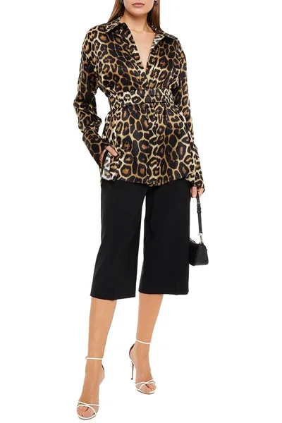 Gauge81 Aomori Leopard-print Silk-satin Blouse In Animal Print